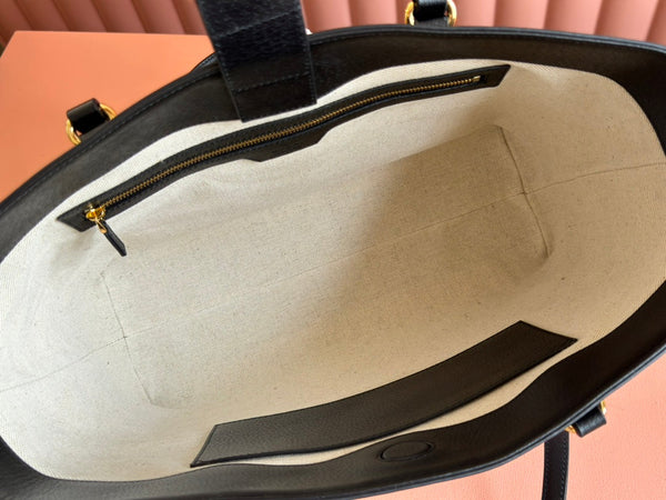 Gucci Ophidia 38cm Bag Black Leather Canvas 244459