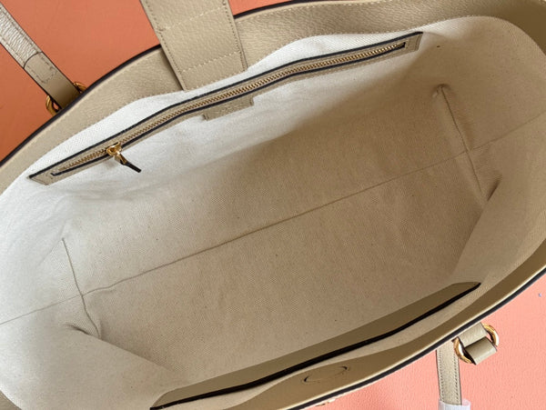 Gucci Ophidia 38cm Bag Beige White Leather Canvas 244453