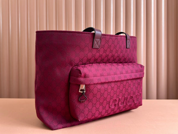 BORSA TOTE GRANDE 45 IN TELA MONOGRAM ROSSO VINO