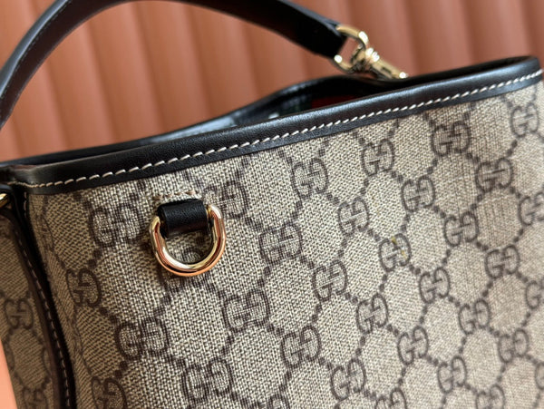 Borsa Gucci Ophidia 20,5 cm in tela nera ebano 248560