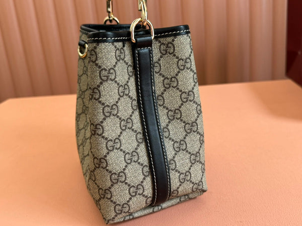 Borsa Gucci Ophidia 20,5 cm in tela nera ebano 248560