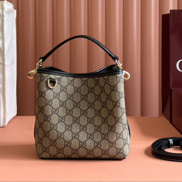 Borsa Gucci Ophidia 20,5 cm in tela nera ebano 248560