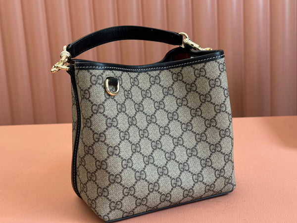 Borsa Gucci Ophidia 20,5 cm in tela nera ebano 248560