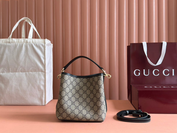Borsa Gucci Ophidia 20,5 cm in tela nera ebano 248560