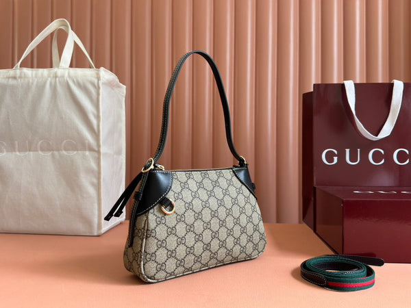 Gucci Ophidia 24.5cm Bag Ebony Black Canvas 248561