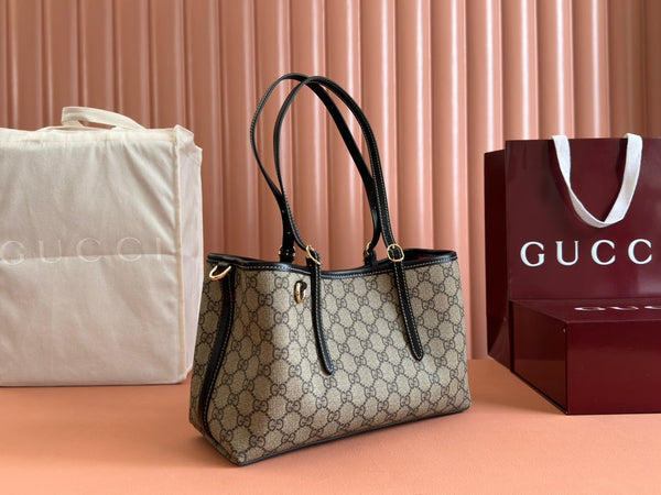 Borsa Gucci Ophidia 31cm in tela nera ebano 248556