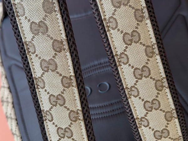 ZAINO MEDIO 40 IN TELA BEIGE ED EBANO