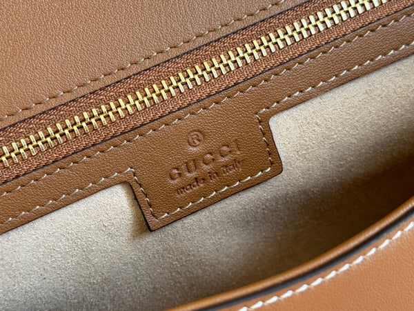 Gucci Blondie 32 Bag Brown White Leather Canvas 239897