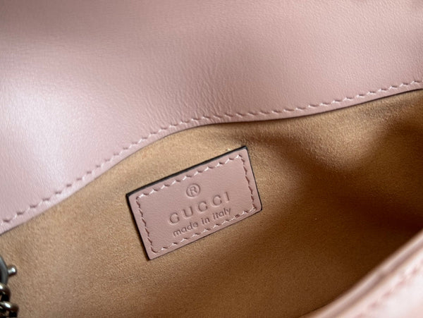 Borsa Gucci GG Marmont 16.5 in pelle di vitello rosa 248346