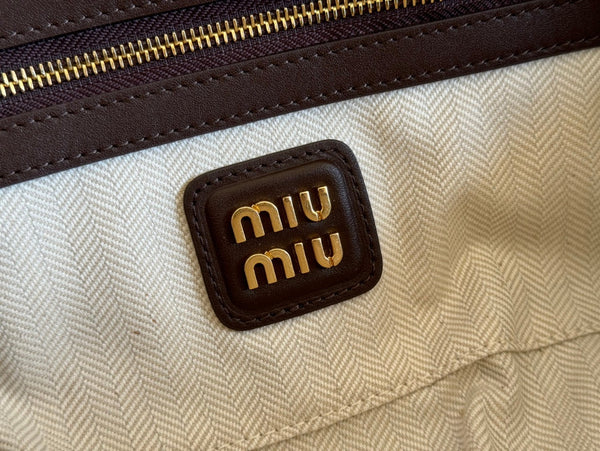 ARCADIE BAG 27 IN CEDAR BROWN SUEDE GOLD HARDWARE