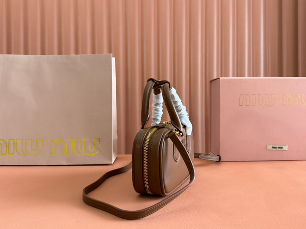 Miu Miu 19 Arcadia Borsa in pelle marrone Briarwood 239709