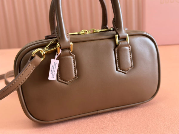 Miu Miu 19 Arcadia Borsa in pelle marrone Briarwood 239709