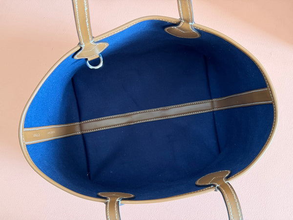 Gucci Totissima 22cm Tote Bag Blu mix Marrone Denim Pelle 248432