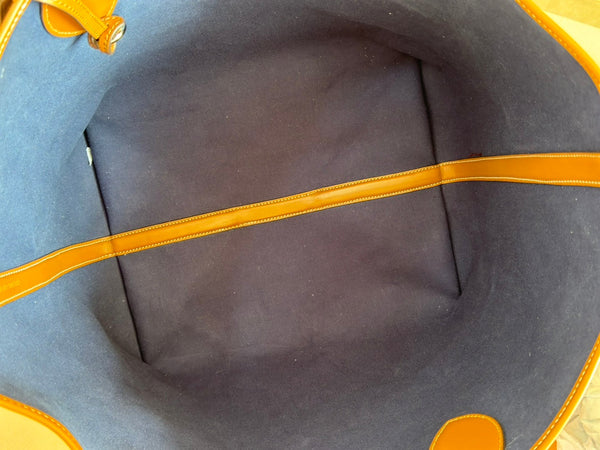 Borsa Gucci Totissima 30,5 cm in pelle blu mix marrone denim 248433