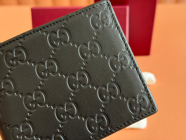 Gucci Wallet Black Embossed Leather 248405