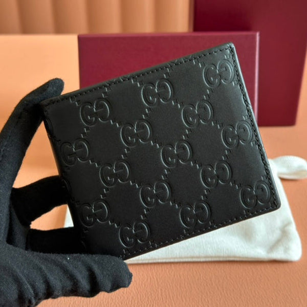 Gucci Wallet Black Embossed Leather 248405