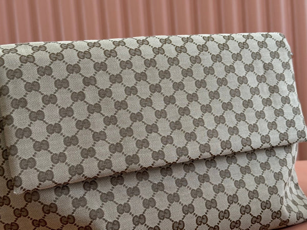 Borsa Gucci 36cm Beige Marrone mix Nero Tela Pelle 248455