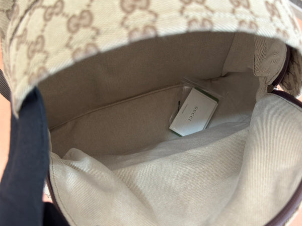 Gucci Backpack Beige mix Brown Canvas Leather 248446