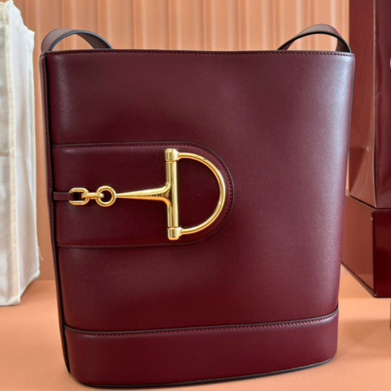 Gucci 73 Mini 27.5cm Bucket Bag Rosso Ancora red Smooth Leather 244435