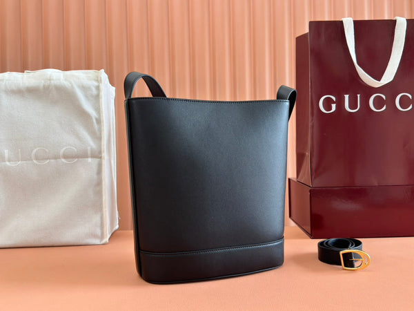 Gucci 73 Mini 27.5cm Bucket Bag Black Smooth Leather 244433