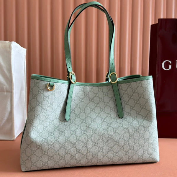 Gucci Ophidia 38cm Bag Green Canvas 244367