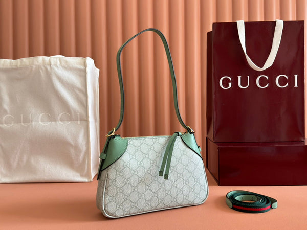 Borsa Gucci Ophidia 24,5 cm in tela verde 244369