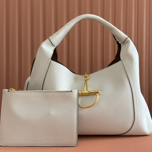 Gucci Softbit Shoulder Bag White Calfskin 248332