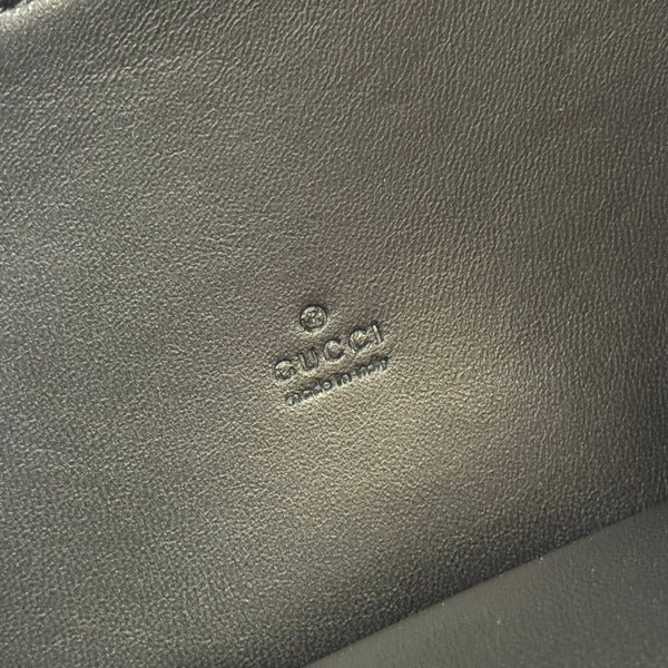 Gucci Body Double Lock Handbag Black Velvet Embossed Leather 248133