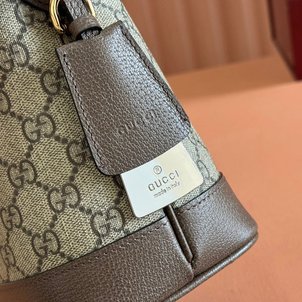 Gucci Ophidia 23cm Bag Ebony Brown Canvas Leather 248270