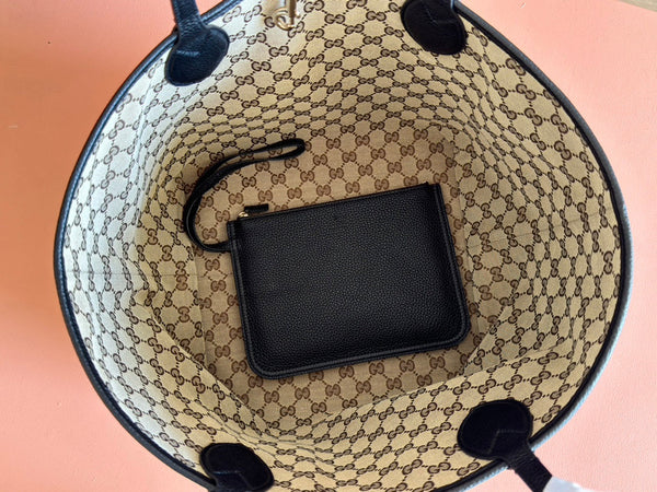 Gucci Totissima 30cm Tote Bag Black Calfskin 248124