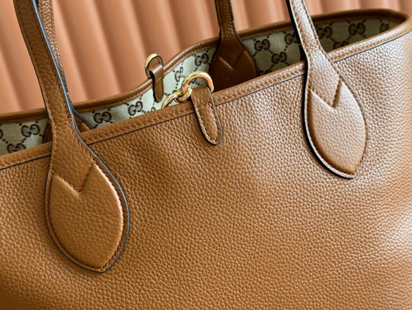 Gucci Totissima 30cm Tote Bag Brown Calfskin 248126