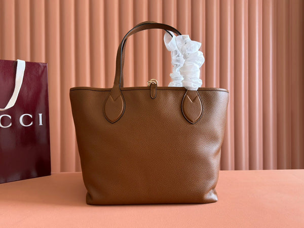 Gucci Totissima 30cm Tote Bag Brown Calfskin 248126