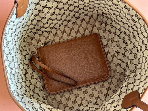 Gucci Totissima 30cm Tote Bag Brown Calfskin 248126