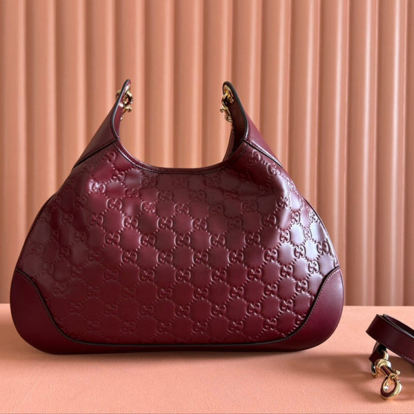 Gucci Body Double Lock Handbag Rosso Ancora Red Embossed Leather 248136