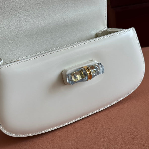 Gucci Bamboo Diva Bag White Leather 251029