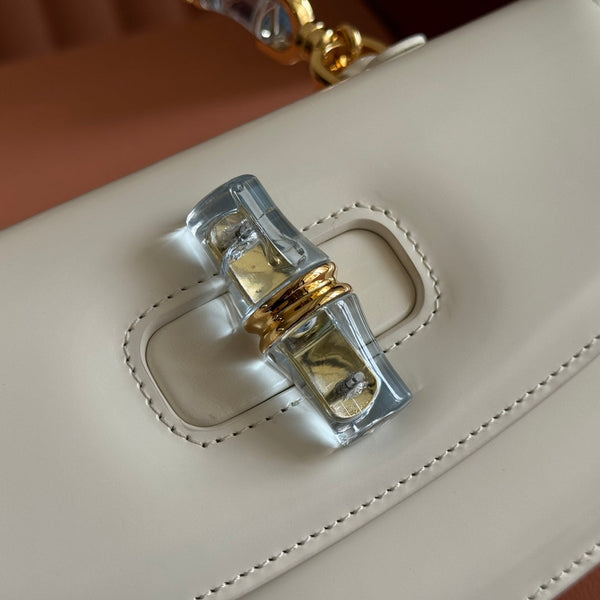 Gucci Bamboo Diva Bag White Leather 251029
