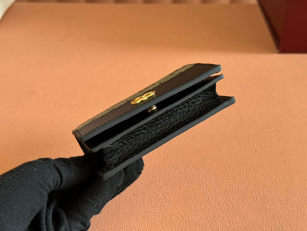 Gucci Marmont Wallet Ebony mix Black Canvas Leather 250957