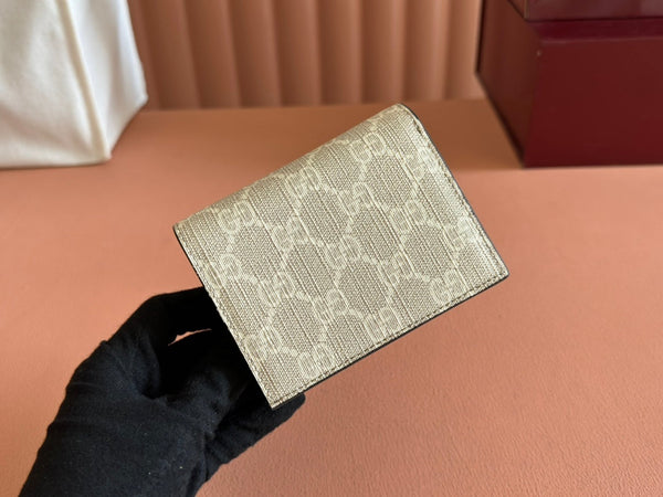 Gucci Marmont Wallet Beige mix Brown Canvas Leather 250959