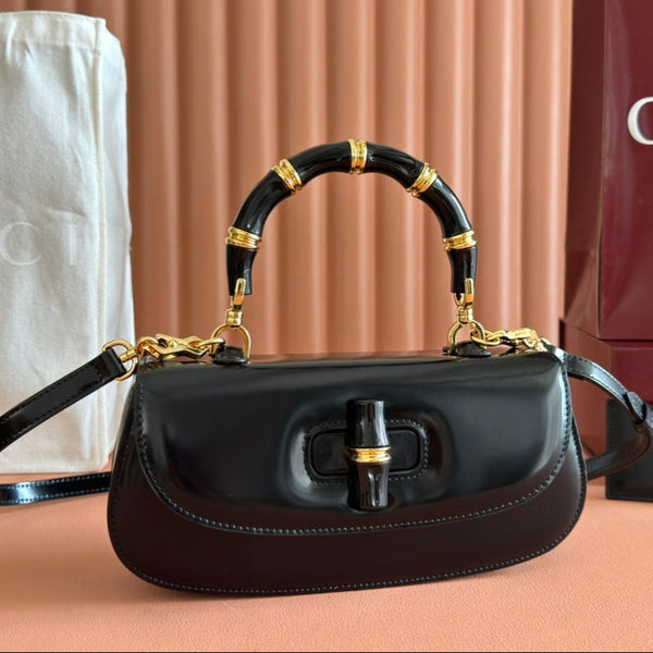 Gucci Bamboo Diva Bag Black Leather 255196