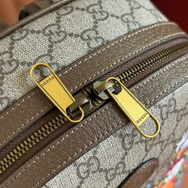 Gucci Donald Backpack Ebony Canvas Leather 255348