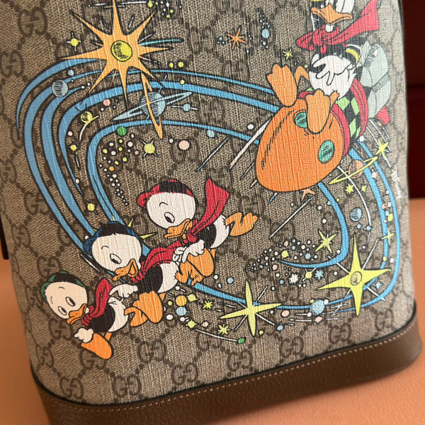 Gucci Donald Backpack Ebony Canvas Leather 255348