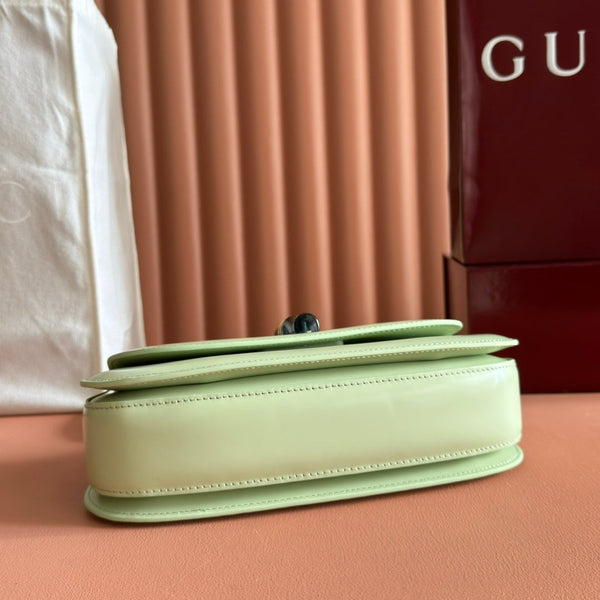 Gucci Bamboo Diva Bag Mint Green Leather 255199