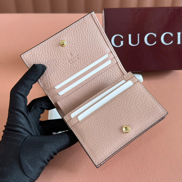 Gucci Marmont Wallet Beige mix Pink Canvas Leather 255233
