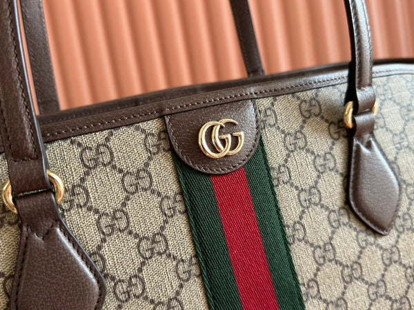 Gucci Ophidia 31cm Bag Ebony Brown Canvas 255280