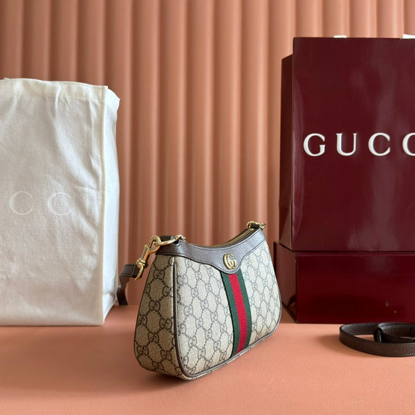 Gucci Ophidia 26cm Bag Ebony Brown Canvas 255298