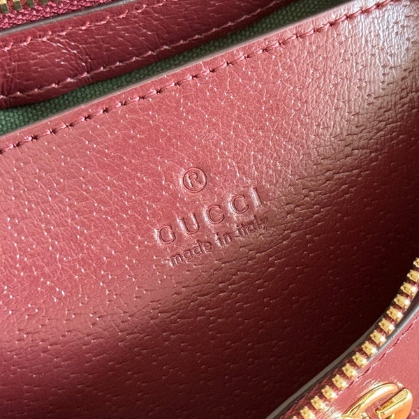 Gucci Ophidia 26cm Bag Ebony Red Canvas 255297