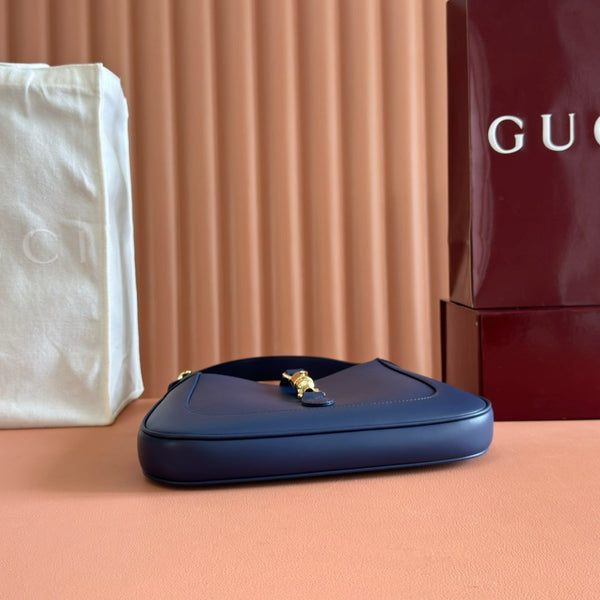 Borsa Gucci Jackie in pelle blu 255029