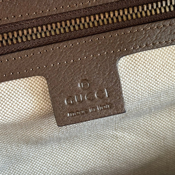 GG Small Ophidia Backpack Beige & Dark Brown GG Monogram Fabric 272187