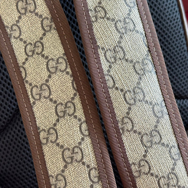 GG Small Ophidia Backpack Beige & Dark Brown GG Monogram Fabric 272187