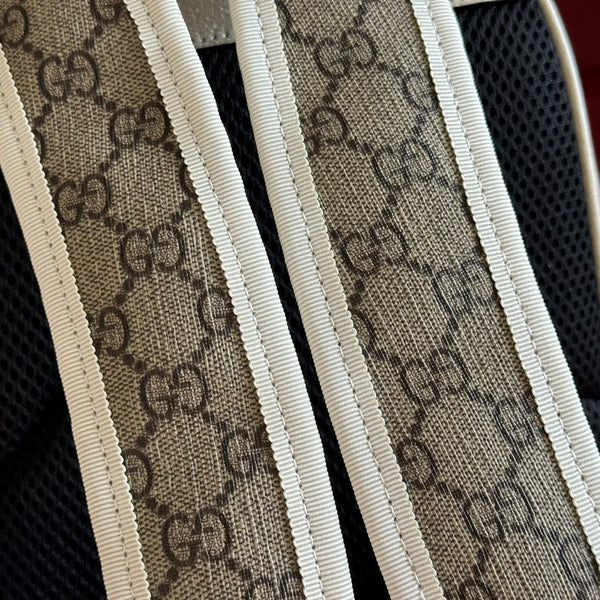 GG Small Ophidia Backpack Beige & White GG Monogram Fabric 272186